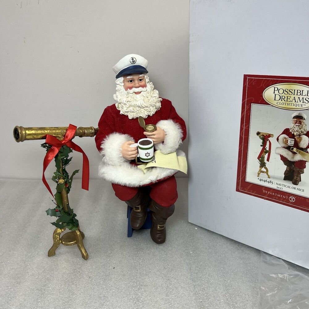 Dept 56 Possible Dreams Clothtique Nautical or Nice Santa Xmas Figurine 4046485